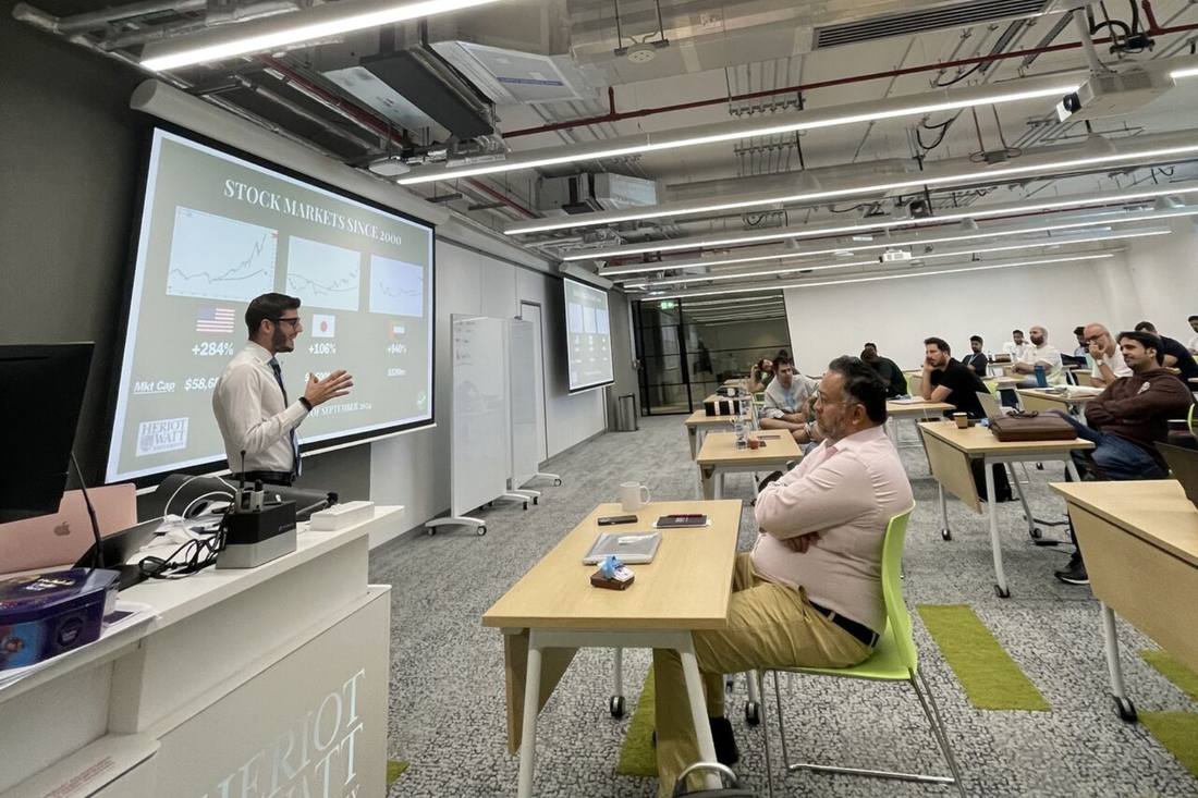 Alessandro teaching at Heriot-Watt University Dubai