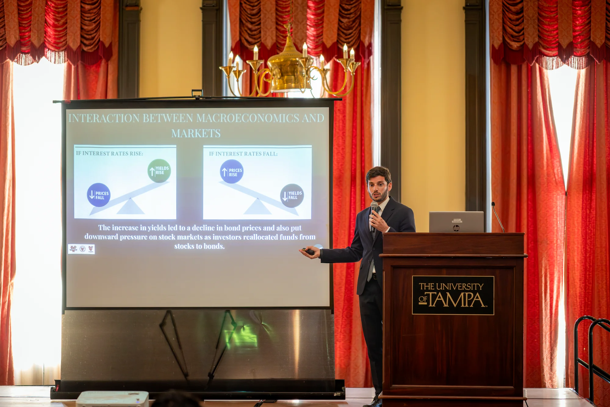 Alessandro lecturing at the University of Tampa